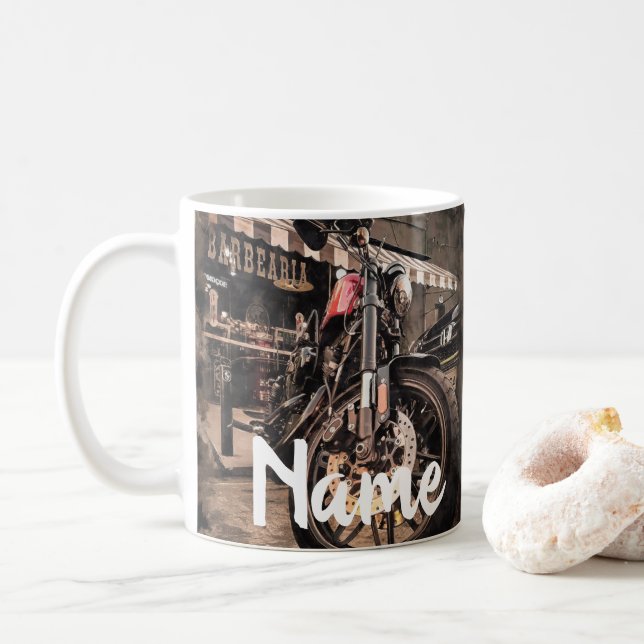 Taza De Café Diseño personalizado de motocicletas para motocicl (Con donut)