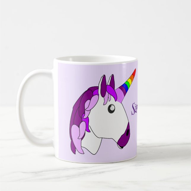Taza De Café Diseño personalizado de unicornio (Izquierda)
