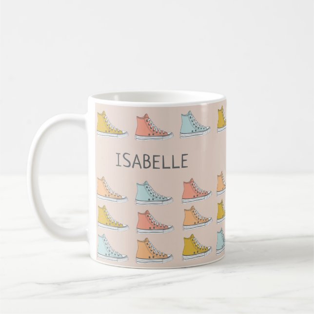 Taza De Café Diseño personalizado de zapatos de zapatillas de t (Izquierda)