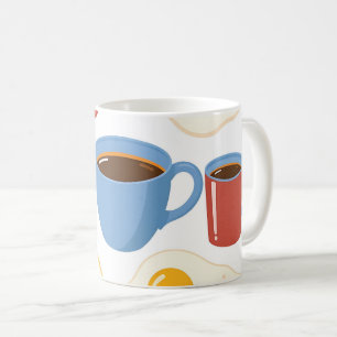Taza De Café Diseño plano moderno de tostadas y café de huevo d