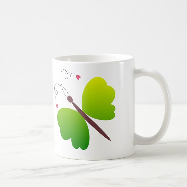 Taza De Café Diseño precioso de las mariposas del verano (Derecha)