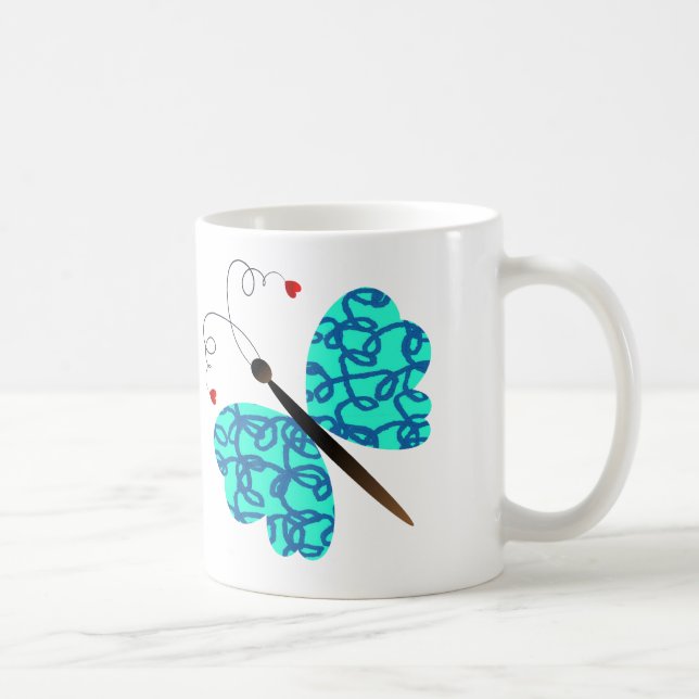 Taza De Café Diseño precioso de las mariposas del verano (Derecha)
