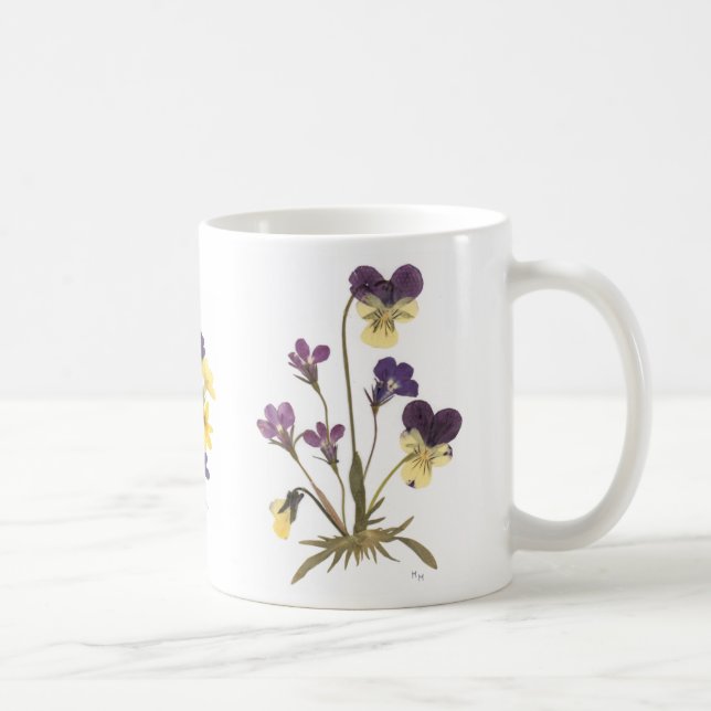 Taza De Café Diseño presionado de las flores (Derecha)