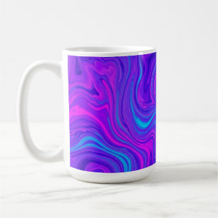 Taza De Café Diseño psicodélico ondulado de tono morado