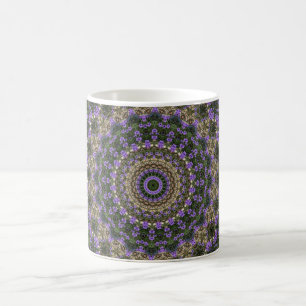 Taza De Café Diseño púrpura y verde del fractal del cordón