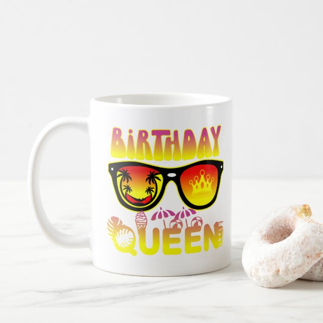 Taza De Café Diseño Reina de cumpleaños (Con donut)