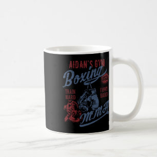 Taza De Café Diseño retro de boxeo gay de Aidan para el nombre 