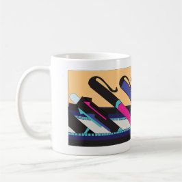 Taza De Café diseño retro de estuche para lápices escolares