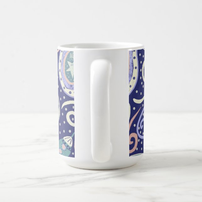 Taza De Café Diseño Retro de Galaxia Espacial (Mango)