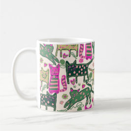 Taza De Café Diseño Retro de Gato Divertido