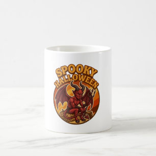 Taza De Café Diseño Retro de Pequeño Diablo Espeluznante de Hal