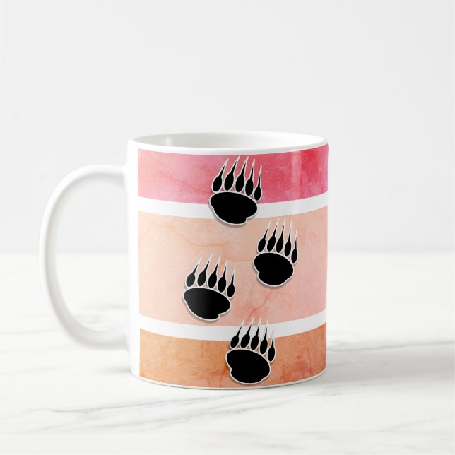 Taza De Café Diseño retro de pinturas de oso negro (Izquierda)