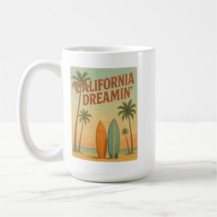Taza De Café Diseño Retro de Viajes de los 70 'California Dream