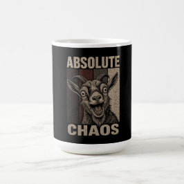 Taza De Café Diseño Retro Divertido Cabra Gritando Caos Absolut