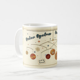 Taza De Café Diseño Retro Espacial del Sistema Solar Fuera a Al