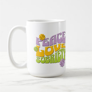 Taza De Café Diseño Retro Sobriedad Paz Amor