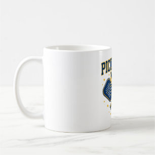 Taza De Café Diseño Retro Universitario de Paleta de Pickleball