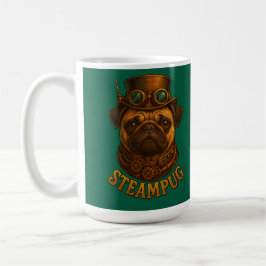 Taza De Café Diseño retro vintage de Pug Steampunk "Steampug"