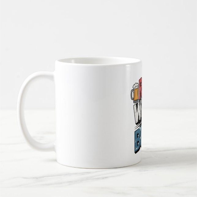 Taza De Café Diseño rojo blanco y audaz de brea (Izquierda)