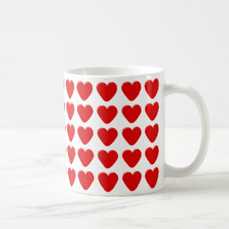 Taza De Café Diseño rojo de los corazones