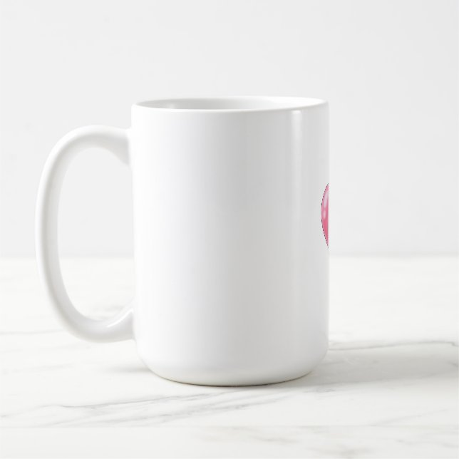 Taza De Café Diseño romántico de corazones rosados (Izquierda)