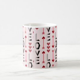 Taza De Café Diseño Romántico de Flecha, Corazón y Amor