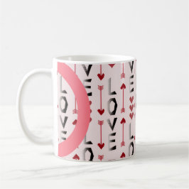 Taza De Café Diseño Romántico de Flecha, Corazón y Amor
