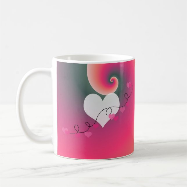 Taza De Café Diseño romántico de Heartlines (Izquierda)