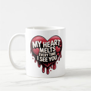 Taza De Café Diseño romántico del corazón de goteo