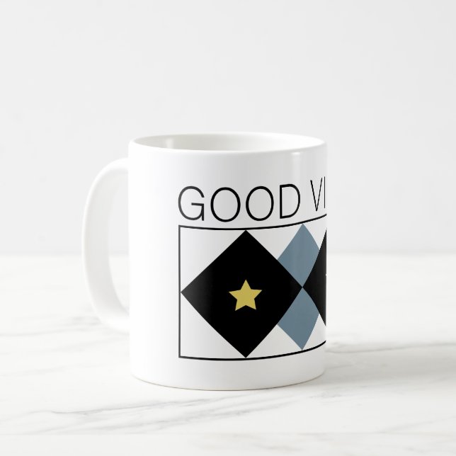 Taza De Café Diseño sencillo e impactante de Good Vibes (Anverso izquierdo)