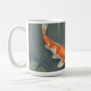 Taza De Café Diseño Sereno de Estanque de Peces Koi Elegantes