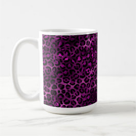 Taza De Café Diseño serie Leopardo morado y dorado 3