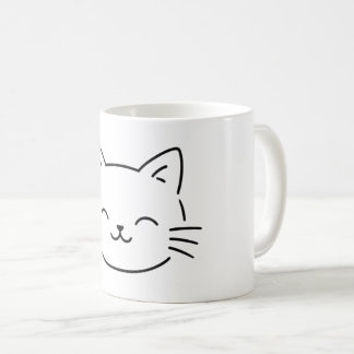 Taza De Café Diseño simple de gatito estético