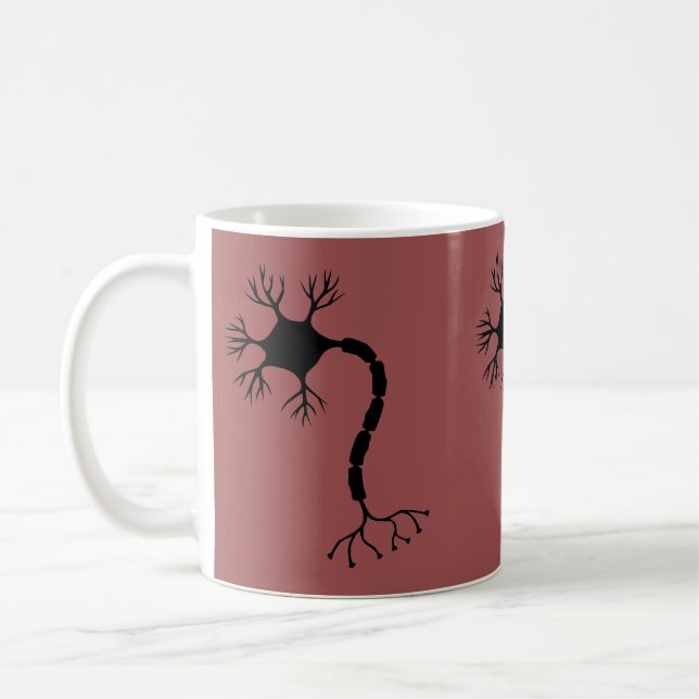 Taza De Café Diseño simple de neuronas negras (Izquierda)