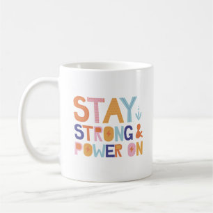 Taza De Café Diseño Simple Fuerza Positividad Colorido Divertid