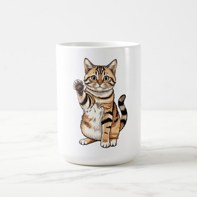 Taza De Café Diseño simple lindo hombres amantes de los gatos (Centro)