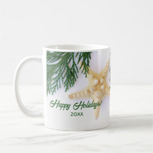 Taza De Café Diseño Starfish, Navidades Evergreen Holiday Mug