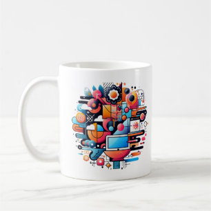 Taza De Café Diseño Tech Fusion para té estético moderno