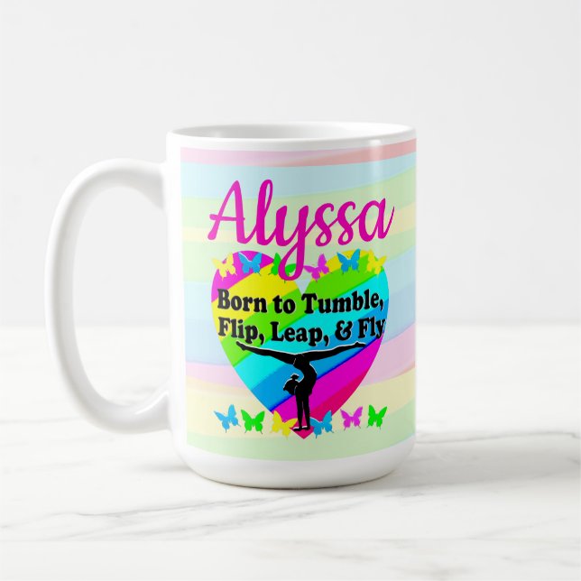 TAZA DE CAFÉ DISEÑO TERRÍFICO DE GIMNASTICAS DE TUMBLING (Izquierda)