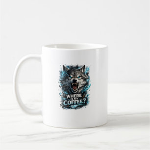 Taza De Café Diseño tipográfico divertido de lobo amante del ca