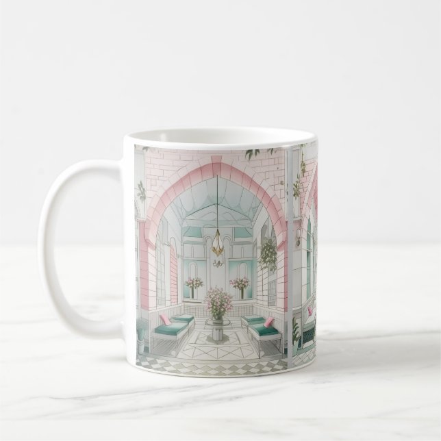 Taza De Café Diseño tradicional de una casa árabe en Damasco (Izquierda)