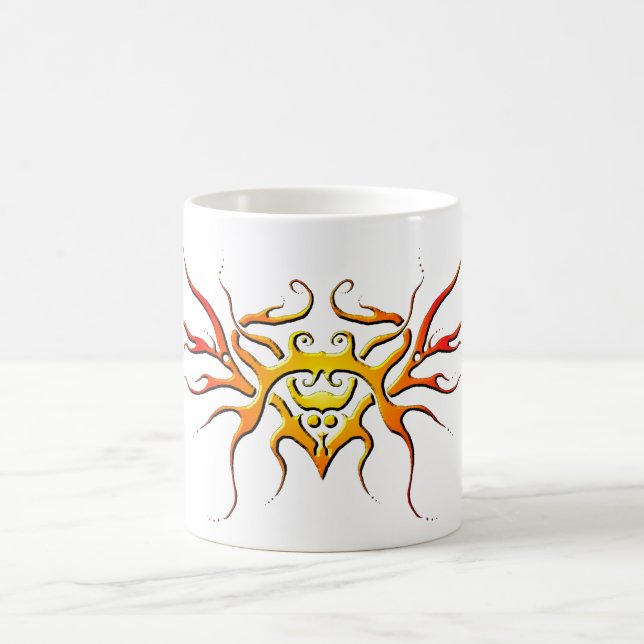 Taza De Café Diseño Tribal Corazón Alado - rojo (Centro)
