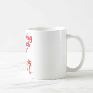 Taza De Café Diseño Tropical de Surf de Ukulele Hawaiano Rojo