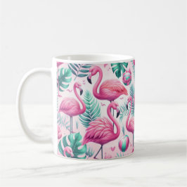 Taza De Café Diseño tropical del flamenco rosa