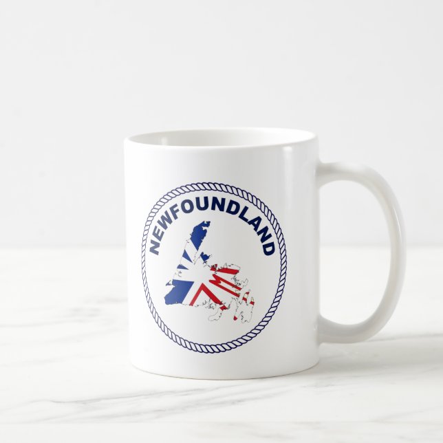 Taza De Café "Diseño único de mapas de Terranova (Derecha)