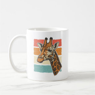 Taza De Café Diseño vectorial de cabeza de jirafa vintage puest