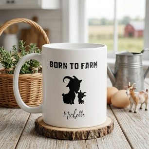 Taza De Café Diseño Vida Campestre Raíces Rurales Nacido Para L
