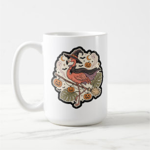 Taza De Café Diseño vintage de flamenco espeluznante de Hallowe