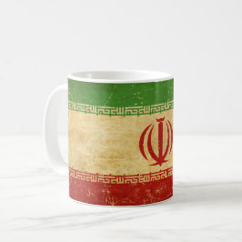 Taza De Café Diseño Vintage de la Bandera de Irán