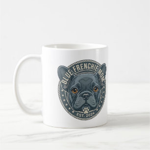 Taza De Café Diseño vintage de mamá Bulldog Francés Azul